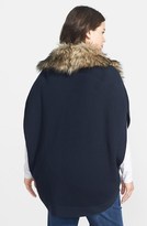 Thumbnail for your product : MICHAEL Michael Kors Faux Fur Trim Buckle Poncho (Plus Size)