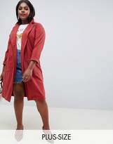 Thumbnail for your product : New Look Plus Curve textured duster coat in orange