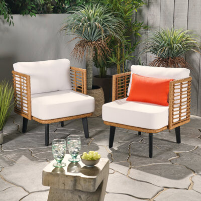 Kinkade Patio Chair With Cushions, Bay Isle Home Outdoor Furniture