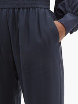 Thumbnail for your product : Valentino V-logo Jacquard Crepe Trousers - Navy