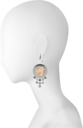 Rosato Rose Gold Tone Sterling Silver Love Round Earrings
