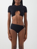 Thumbnail for your product : CHRISTOPHER ESBER Cutout Ruched T-shirt Bikini Top - Black