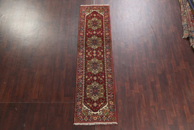 Rugsource Handmade Red Heriz Serapi Oriental Runner Rug 3X10