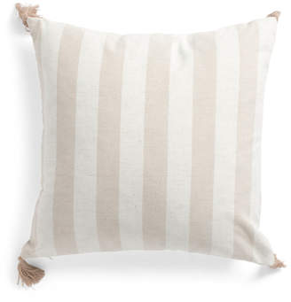 20x20 Stripe Reversible Linen Blend Pillow