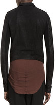 Thumbnail for your product : Rick Owens Stooges Knit-Panel Leather Jacket