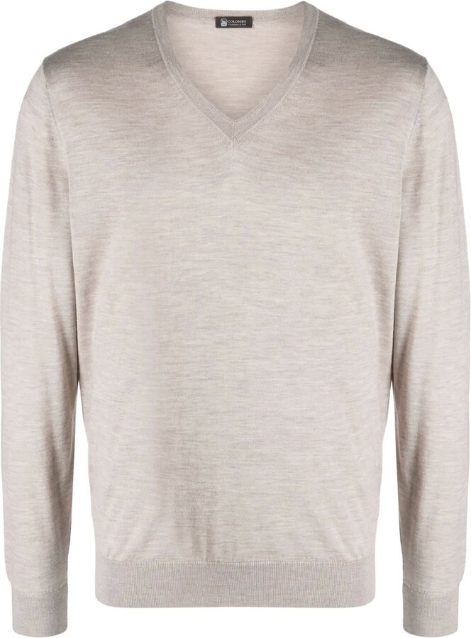 Colombo fine-knit V-neck jumper
