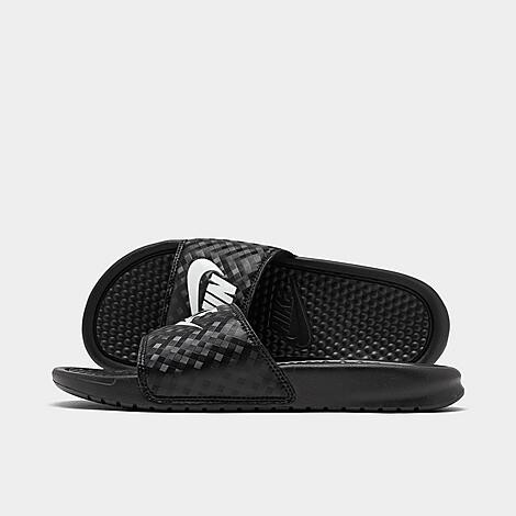 womens nike slides black and white