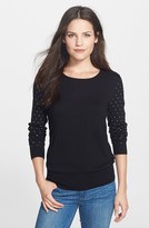 Thumbnail for your product : Halogen Studded Sleeve Sweater (Regular & Petite)