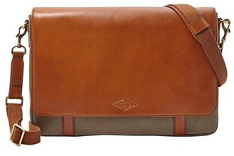 Fossil 'Aiden' Twill & Leather Messenger Bag