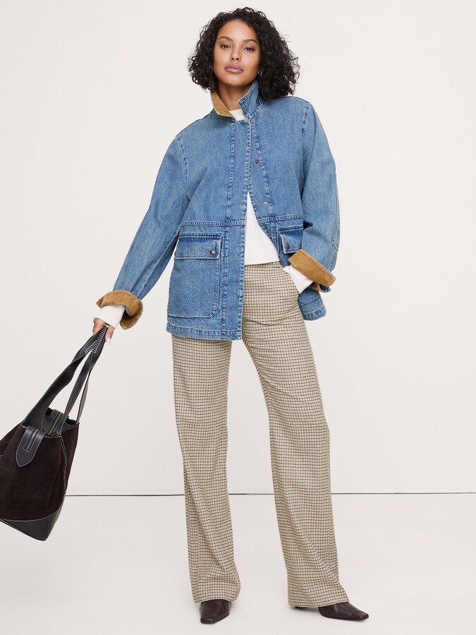 Banana Republic Mid-Rise Straight Italian Flannel Belted Pant