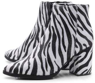 boohoo Zebra Print Pointed Toe Boot