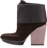 Thumbnail for your product : 3.1 Phillip Lim Juno Runway Fold-Over Suede Bootie, Espresso/Black