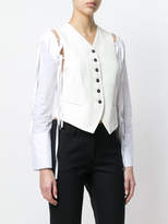 Thumbnail for your product : Ann Demeulemeester strap detail cropped jacket