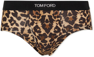 Tom Ford Leopard-Print Stretch-Cotton Briefs - ShopStyle