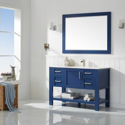 Brayden Studio Frausto 48 Double, Rodarte 24 Single Bathroom Vanity Set With Mirror