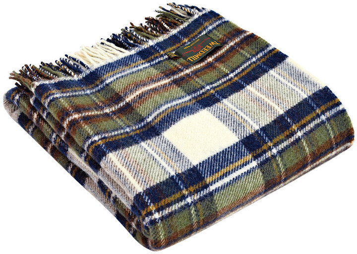 Tweedmill Pure New Wool Tartan Throw Muted Blue Dress Stewart ShopStyle