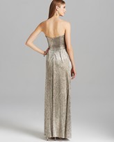 Thumbnail for your product : David Meister Gown - Strapless Metallic Knot Drape Detail