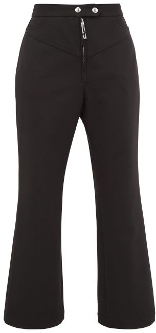 womens black flared trousers
