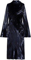 Thumbnail for your product : Ellery Draped metallic velvet midi dress