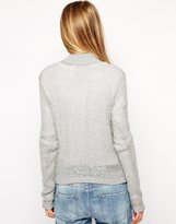 Thumbnail for your product : ASOS COLLECTION Sheer Sweater With 3D Cable Detail And Turtleneck