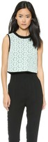 Thumbnail for your product : Tibi Sleeveless Lace Crop Top