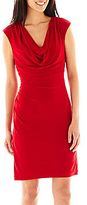 Thumbnail for your product : JCPenney Ronnie Nicole Side-Ruched Drape-Neck Dress - Petite