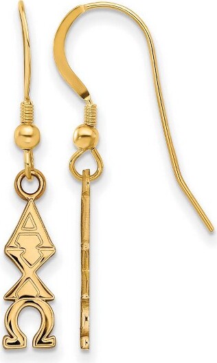 Black Bow Jewelry Co. BlackBowJewelry14kYellowGoldPlatedSterlingSilverAlphaChiOmegaGreekLifeLettersExtraSmallDangleEarrings