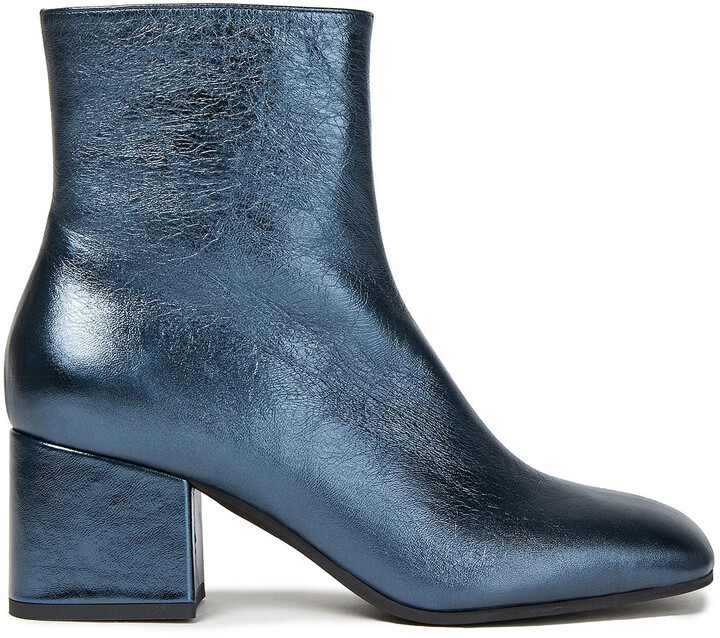 blue metallic booties