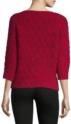 Jones New York Horizontal Knit Dolman Sweater
