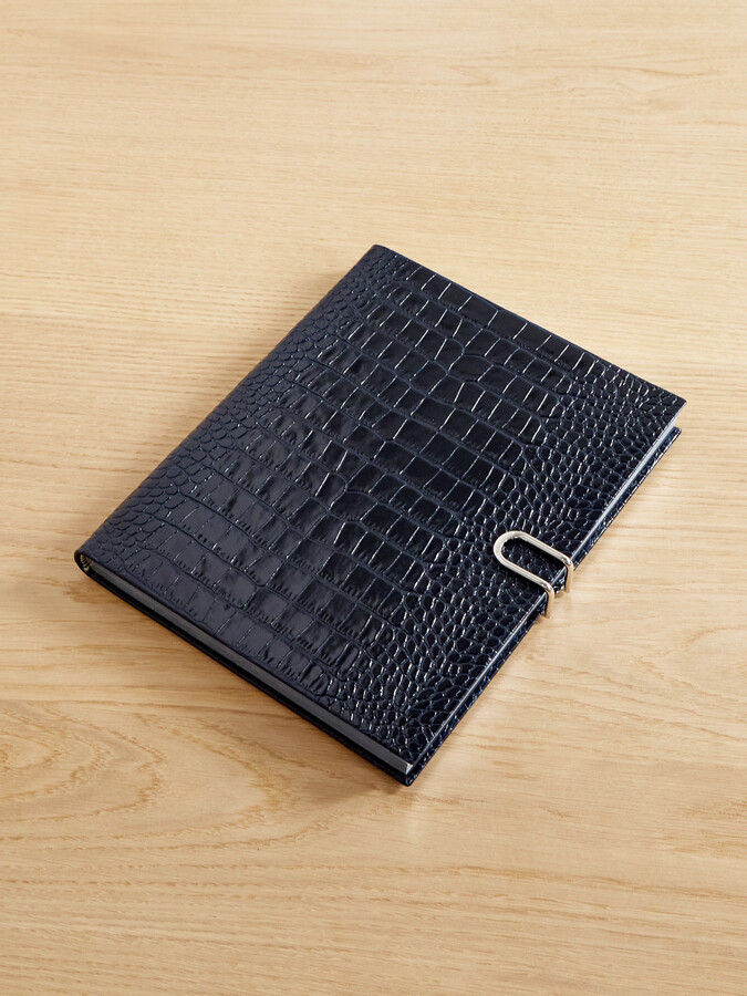 Smythson - Portobello Mara Croc-effect Leather Diary - Blue
