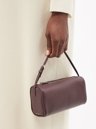 The Row 90s Small Grained-leather Shoulder Bag - Burgundy