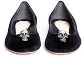 Thumbnail for your product : Alexander McQueen Skull charm velvet ballet flats