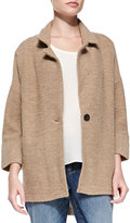 Thumbnail for your product : Eileen Fisher Merino Notch-Collar One-Button Jacket