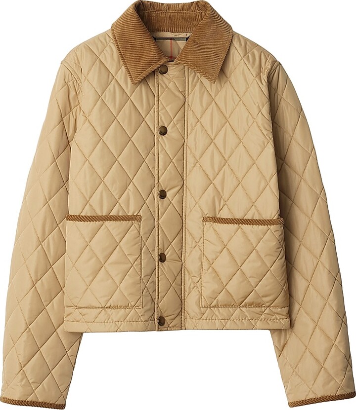 Burberry Women's Diamond Quilted Jacket - Peat - Size XXL