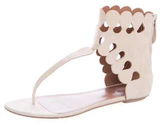 Alaia Laser Cut T-Strap Sandals