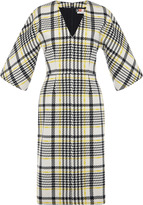 Thumbnail for your product : MSGM Pixelated Prince Of Wales Wool Felt Dress