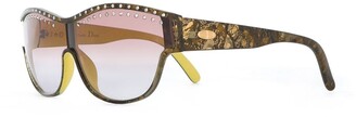 Christian Dior 1980s Cat Eye Crystal Embellished Sunglasses