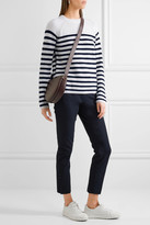 Thumbnail for your product : Joseph Bow-detailed Striped Cashmere Sweater - White