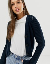 Thumbnail for your product : ASOS DESIGN cropped boyfriend cardigan in rib