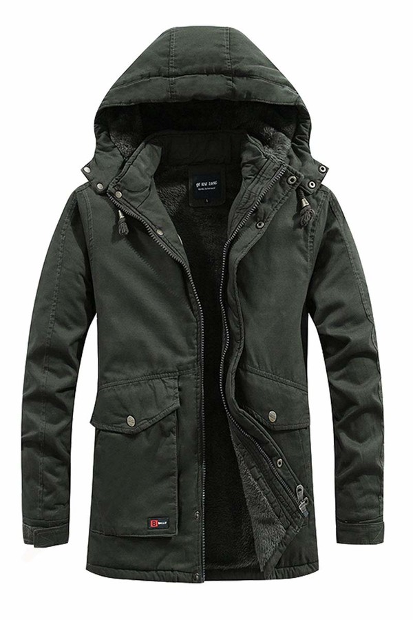 Mccree Men's Casual Thick Hooded Parka Jacket Classic Fleece Lined