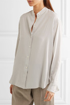 Thumbnail for your product : Victoria Beckham Striped Silk Crepe De Chine Shirt - White