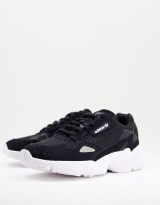 adidas Falcon trainers in black and white - ShopStyle