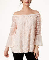 Thumbnail for your product : Alfani Floral-Applique Bell-Sleeve Top, Created for Macy's