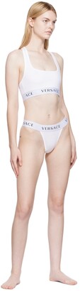 Versace Underwear White Logo Bra