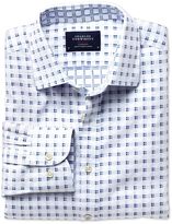 Thumbnail for your product : Charles Tyrwhitt Extra slim fit white and blue double faced shirt