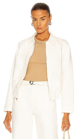 cream colored jean jacket