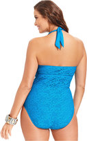Thumbnail for your product : Kenneth Cole Reaction Plus Size Crochet One-Piece Swimsuit