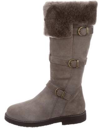 Santoni Shearling-Lined Knee-High Boots w/ Tags