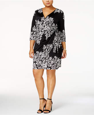 INC International Concepts Plus Size Faux-Wrap Dress, Created for Macy's