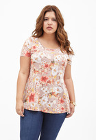 Thumbnail for your product : Forever 21 FOREVER 21+ Floral Crisscross-Back Top